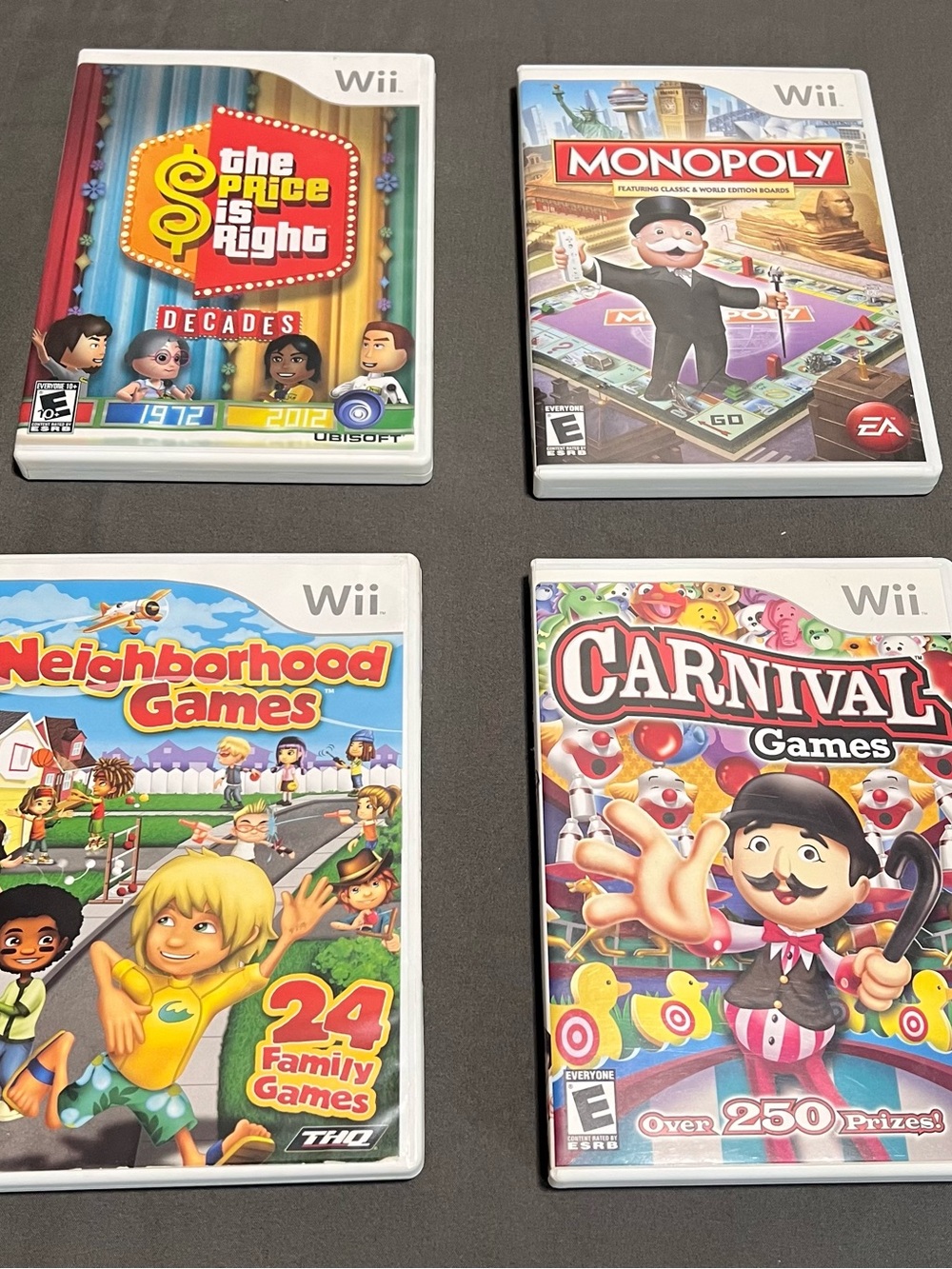 Lot Of 4 Wii Nintendo Games Monopoly/The Price Is Right/Carnival Games